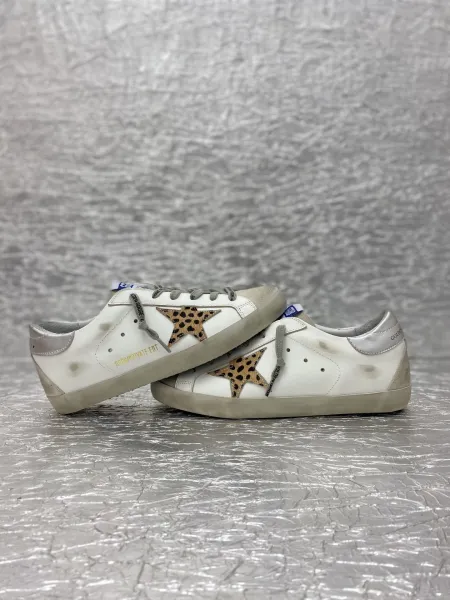 Golden Goose Superstar White Glitter Star Pink Snake Heel Sneakers - 14
