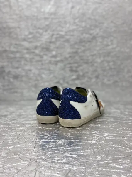 Golden Goose Superstar White Glitter Star Pink Snake Heel Sneakers - 37
