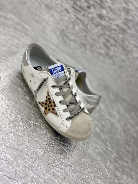 Golden Goose Superstar White Glitter Star Pink Snake Heel Sneakers - 18