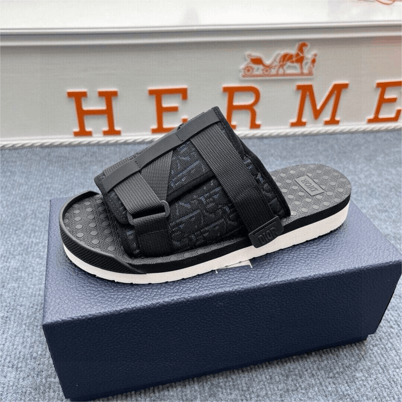 Black Dior Slide Sandal