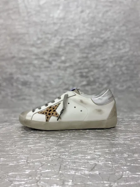 Golden Goose Superstar White Glitter Star Pink Snake Heel Sneakers - 16