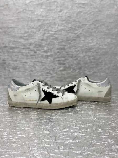 Golden Goose Superstar White Glitter Star Pink Snake Heel Sneakers - 3