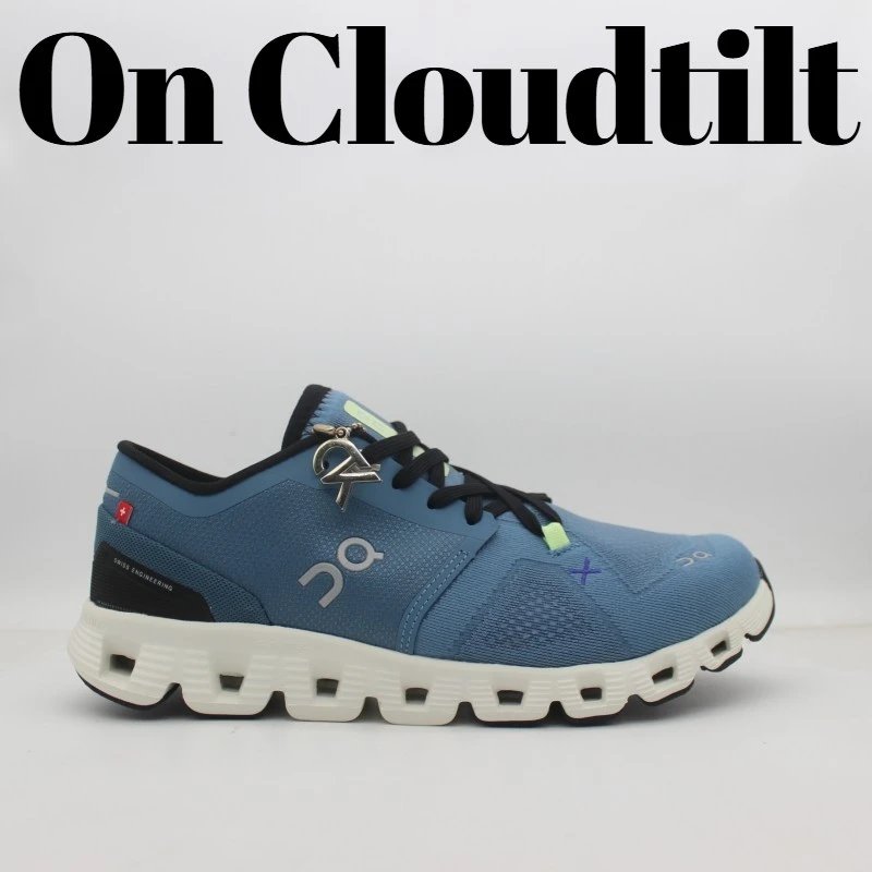 On Sneakers Mesh lace-up with segmented CloudTec-style sole — Bluish gray