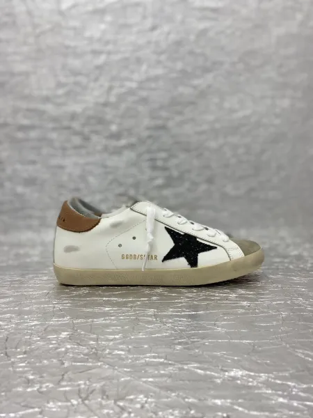 Golden Goose Superstar White Purple Glitter Star Yellow Lace Sneakers - 2