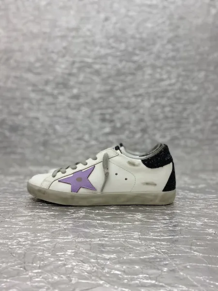Golden Goose Superstar White Perforated Star Sneakers - 7