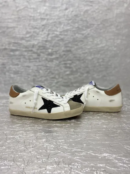 Golden Goose Superstar White Purple Glitter Star Yellow Lace Sneakers - 3
