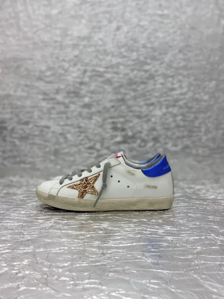 Golden Goose Superstar White Black Star Red Heel Sneakers - 7