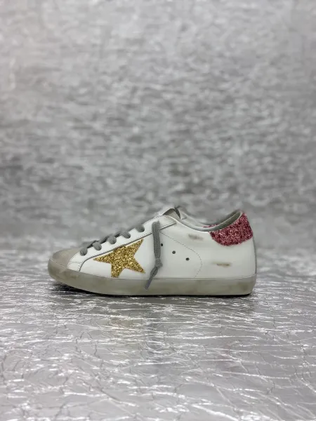 Golden Goose Superstar White Black Star Red Heel Sneakers - 16