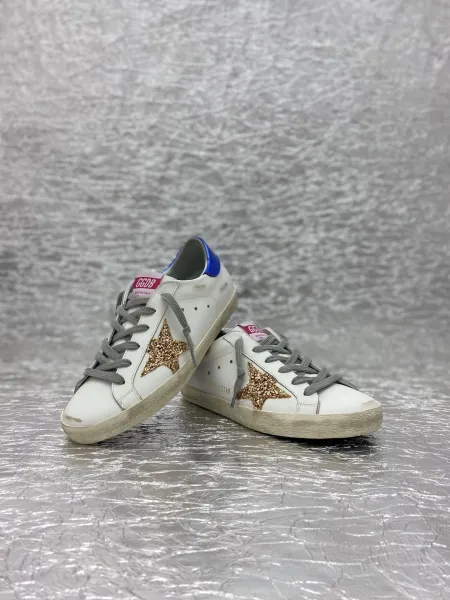 Golden Goose Superstar White Black Star Red Heel Sneakers - 6