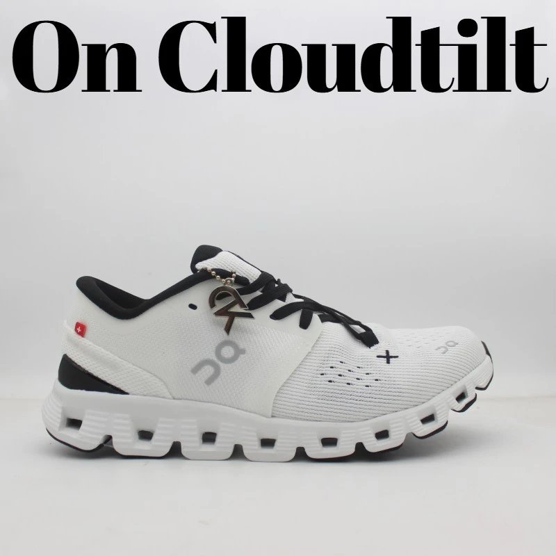On Sneakers Mesh lace-up with segmented CloudTec-style sole — 501-Black and white