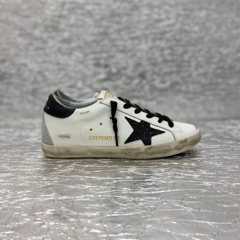 Golden Goose Deluxe Brand Superstar Glitter Star White Sneakers