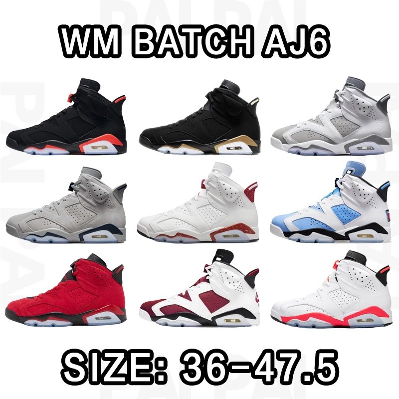 WM Batch AJ6 Sneakers in Various Colors and Sizes 36-47.5