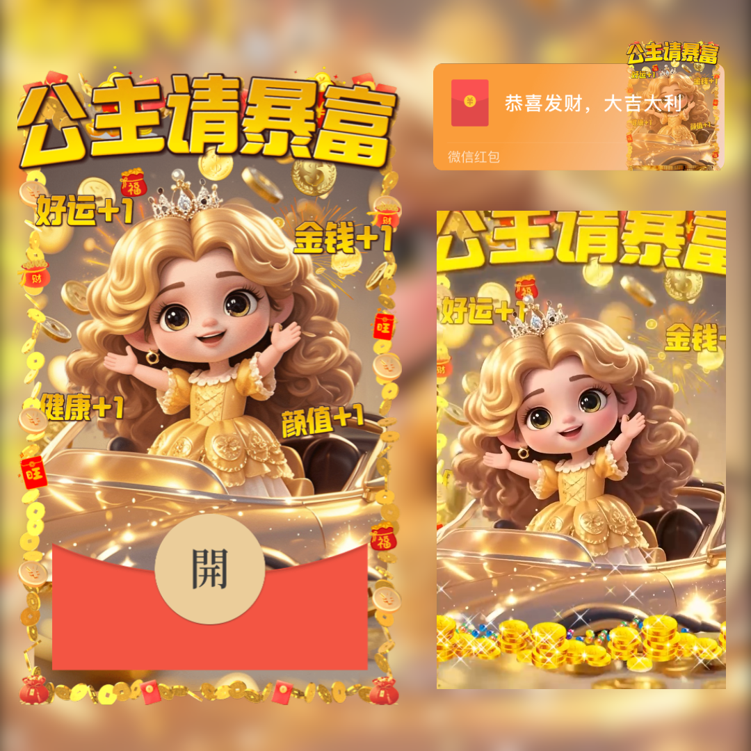 【红包封面】公主请暴富/yu