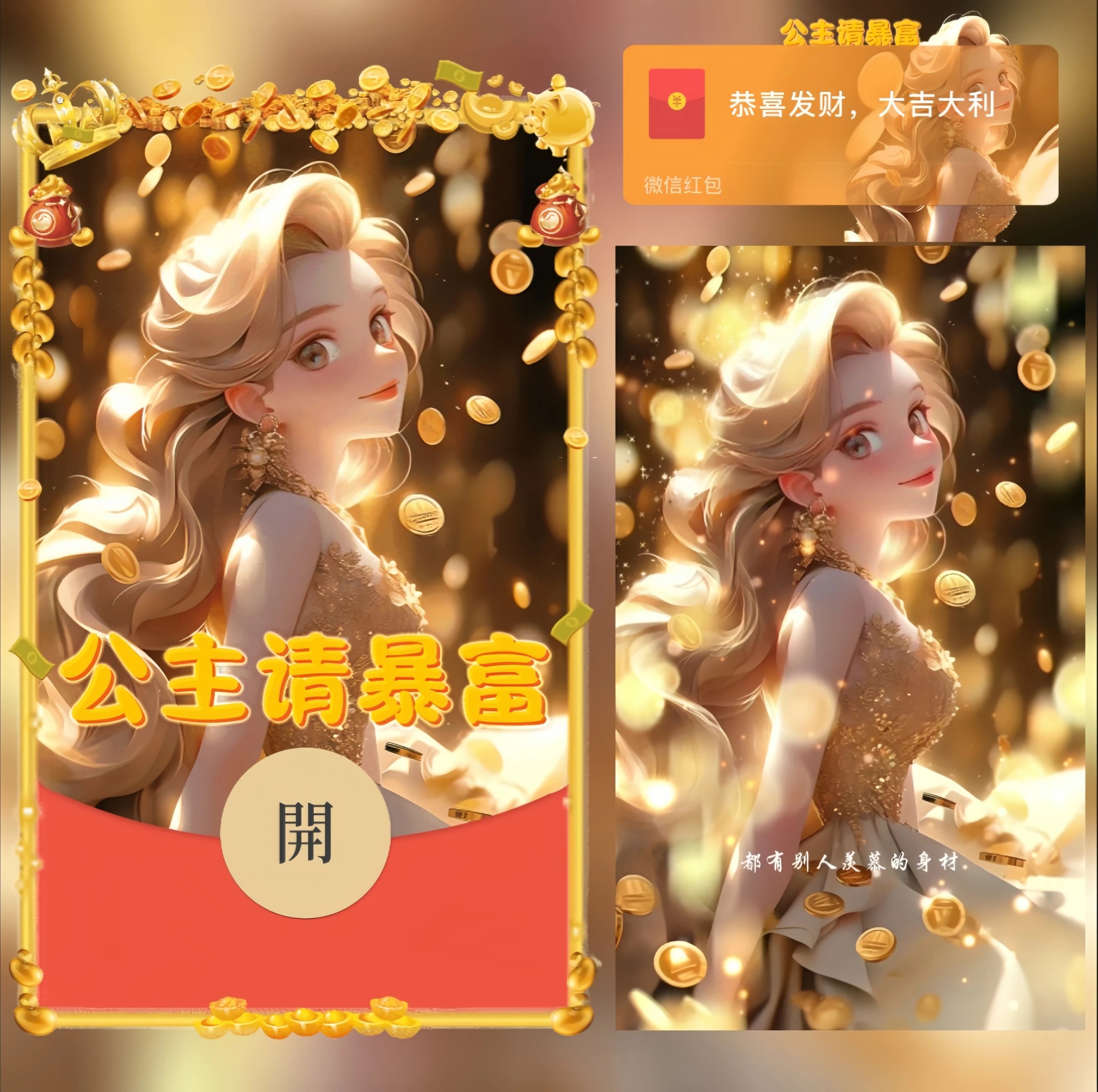 【红包封面】公主请暴富/nn