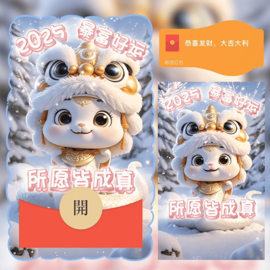 【卡密兑换】微信红包封面『2025暴富好运所愿皆成真/nn』官方卡密丨端内兑换丨24小时自助提卡！