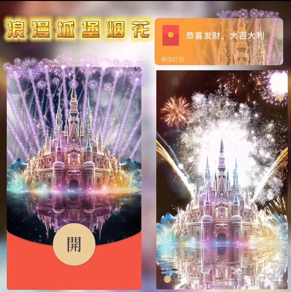 【红包封面】浪漫城堡烟花