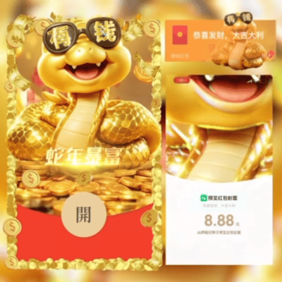 【卡密兑换】微信红包封面『蛇年暴富/Y』官方卡密丨端内兑换丨24小时自助提卡！