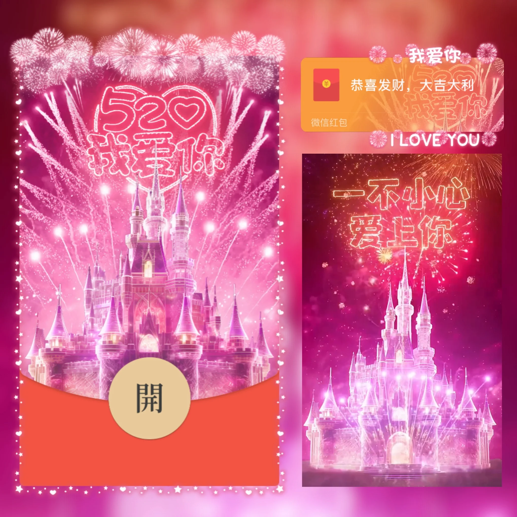 【卡密兑换】微信红包封面『520浪漫烟花』官方卡密丨端内兑换丨24小时自助提卡！