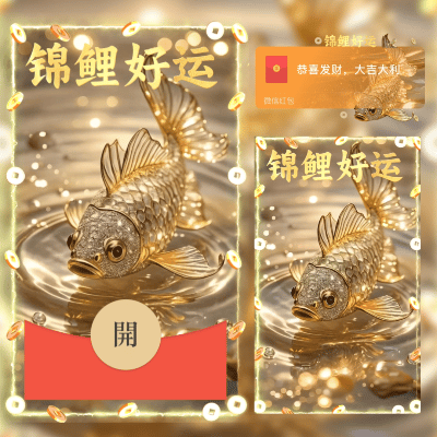 【卡密兑换】微信红包封面『锦鲤好运』官方卡密丨端内兑换丨24小时自助提卡！