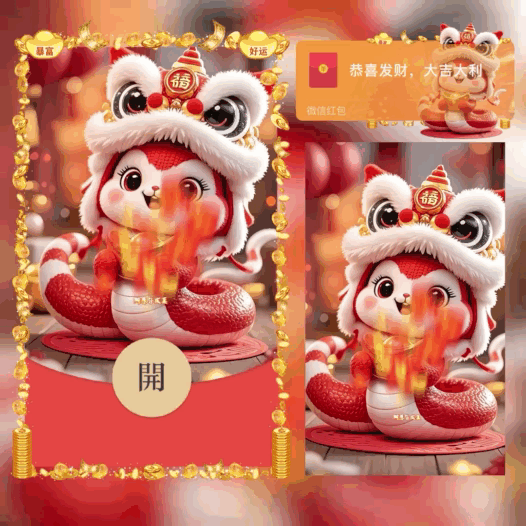 【卡密兑换】微信红包封面『所愿皆成真 蛇宝送祝福』官方卡密丨端内兑换丨24小时自助提卡！