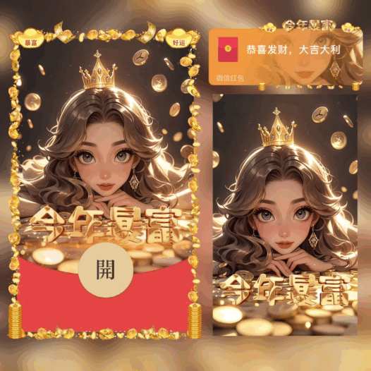 【红包封面】今年暴富公主请发财/bb