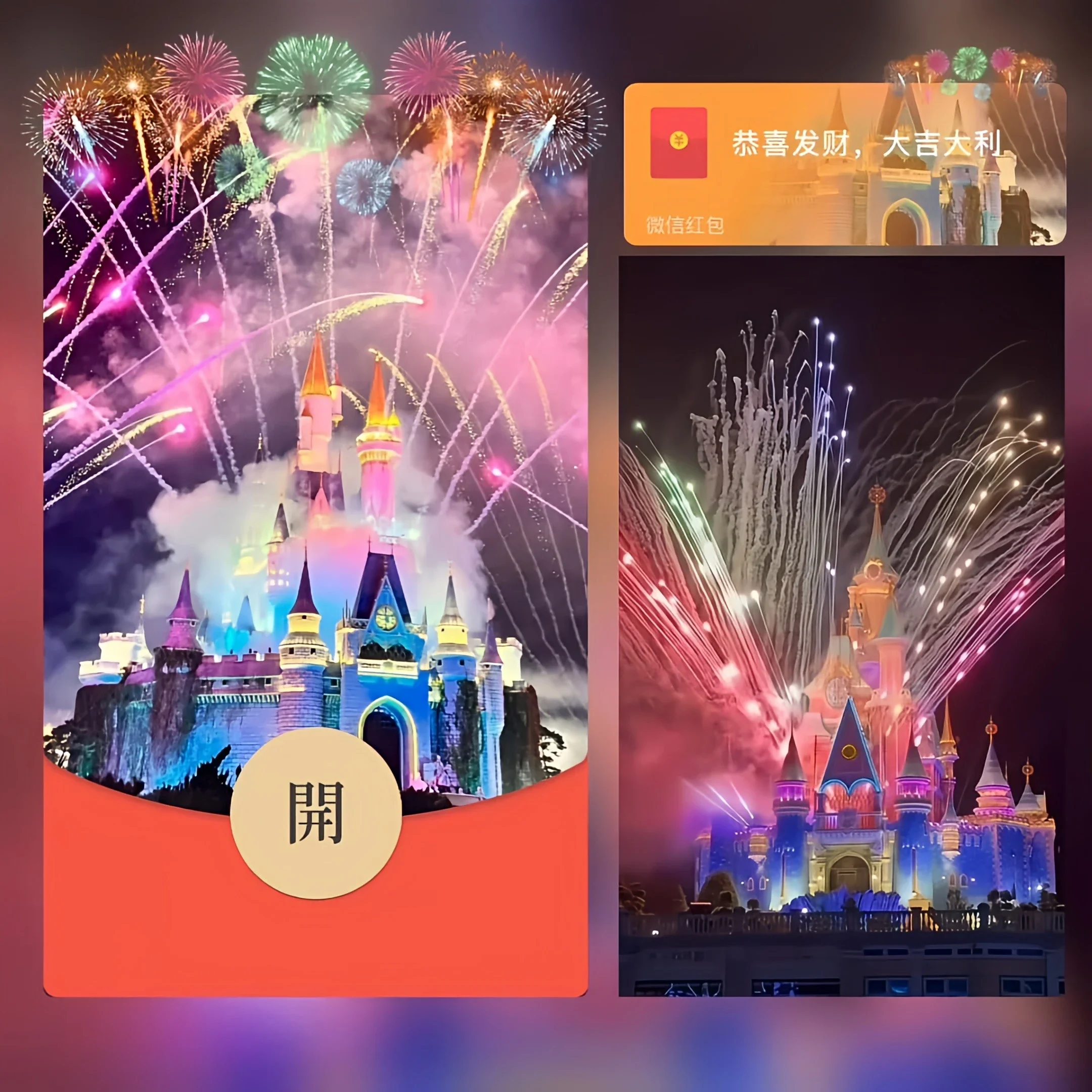 【卡密兑换】微信红包封面『星辰梦幻烟花城堡/bb』官方卡密丨端内兑换丨24小时自助提卡！