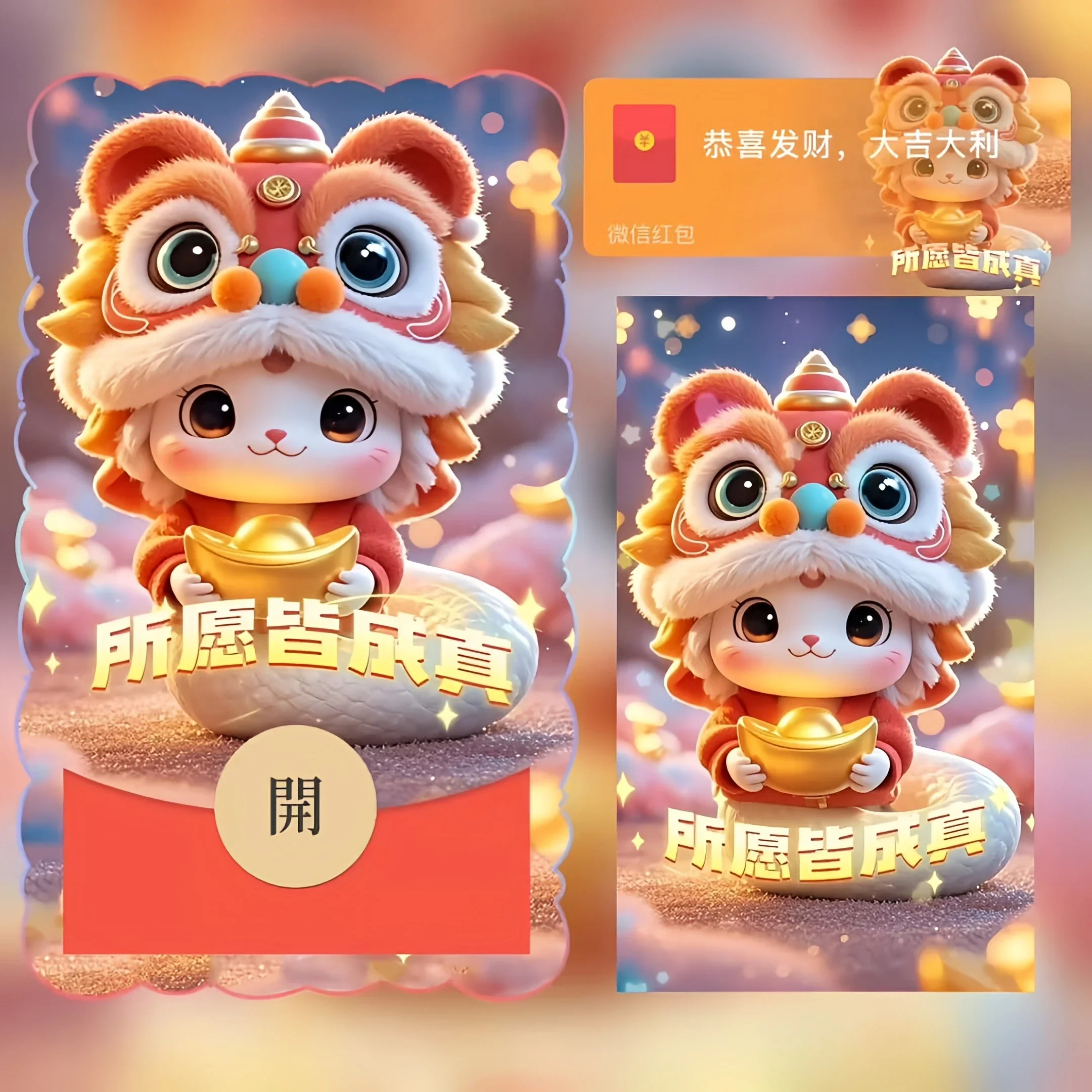 【卡密兑换】微信红包封面『所愿皆成真 蛇年/bb』官方卡密丨端内兑换丨24小时自助提卡！