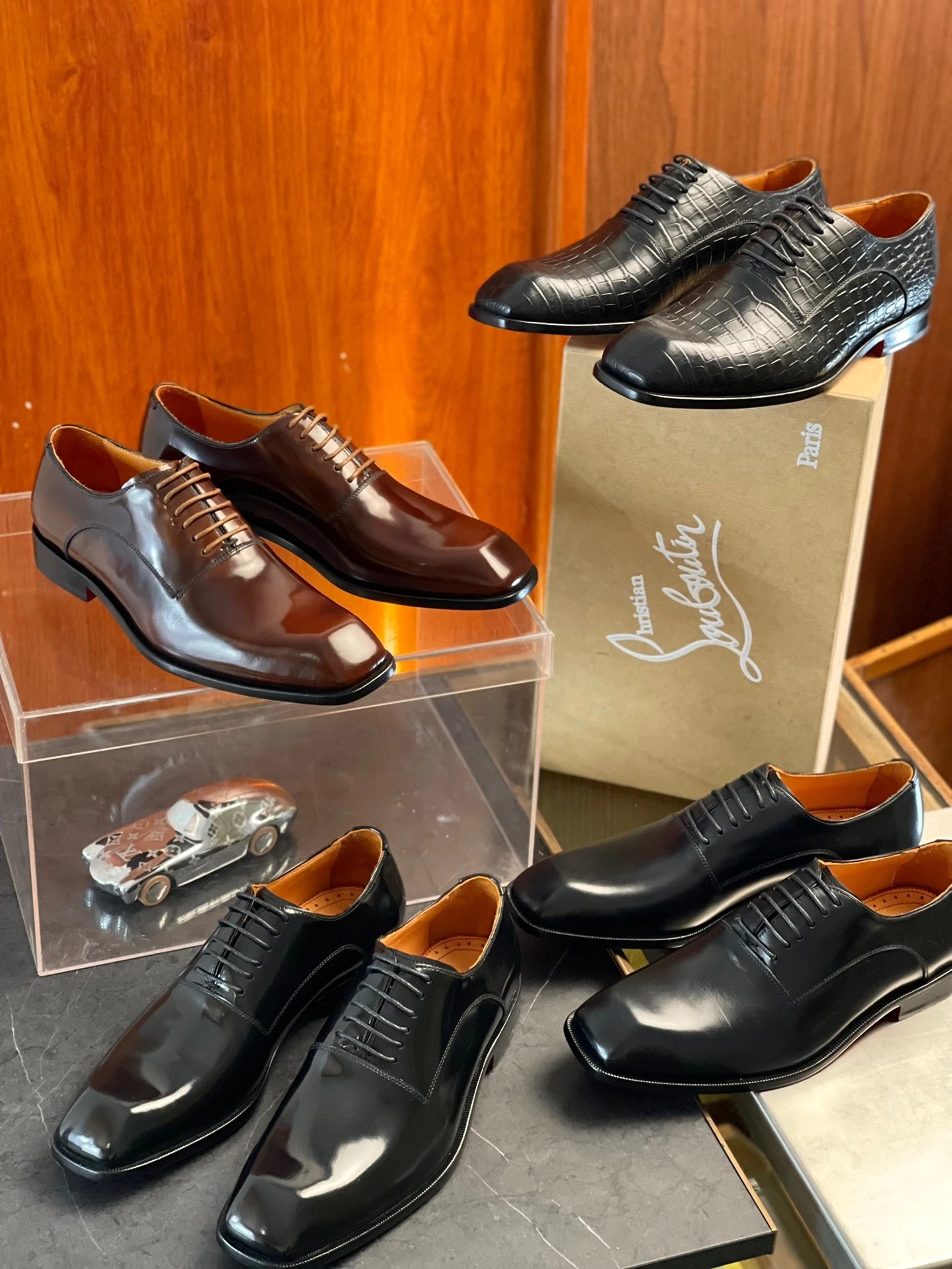 Zaizai Home 2025 New C*L Full Grain Leather Men's Formal Business Dress Shoes