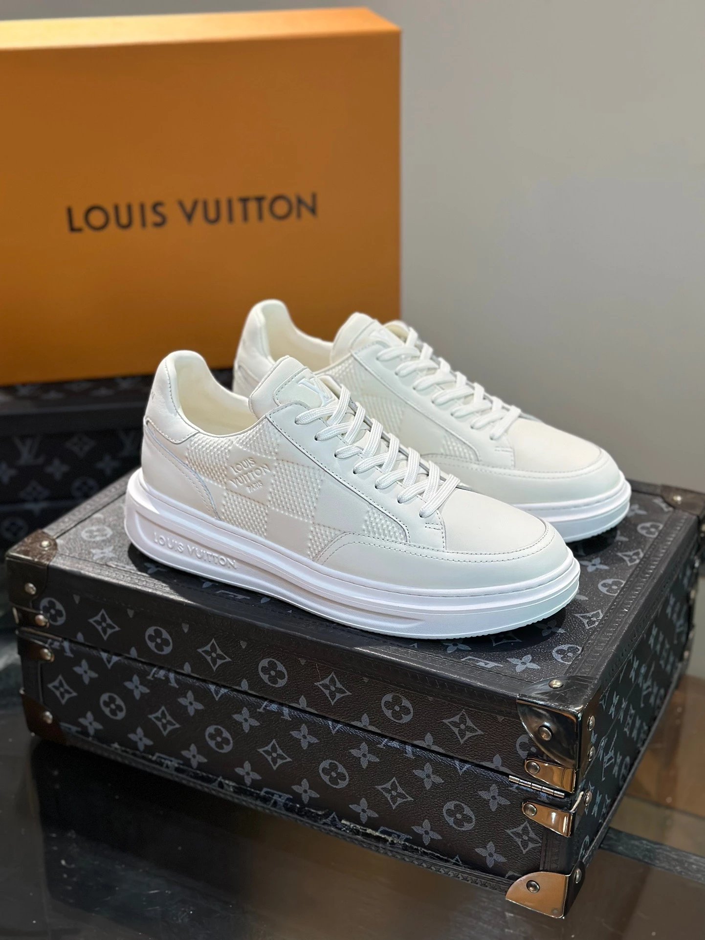 Chaijia 2024 new head layer cowhide high-end men's lace-up casual sneakers board shoes L 3 colors