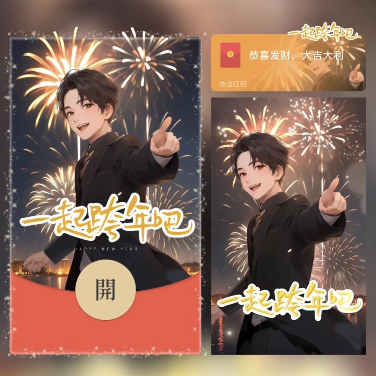 【红包封面】一起跨年吧 男款/YC