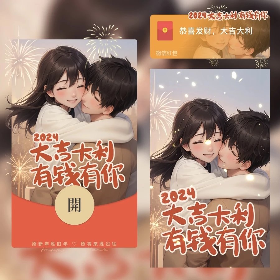 【红包封面】😘2024有钱有你/YC