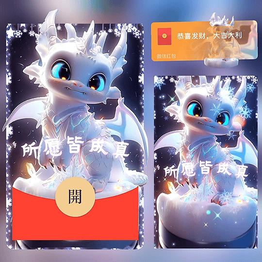 【红包封面】😘所愿皆成真 龙/新版动态/BZ