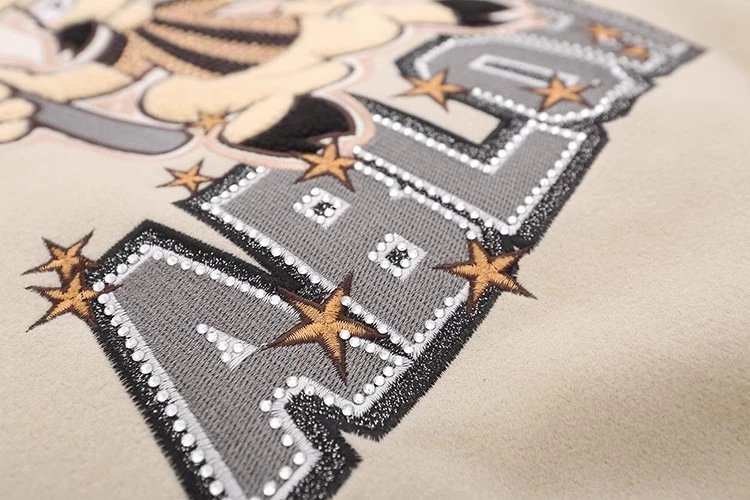 Design YOUWU AC Milan Collaboration Varsity Jacket Beige Multicolor Outerwear - 4