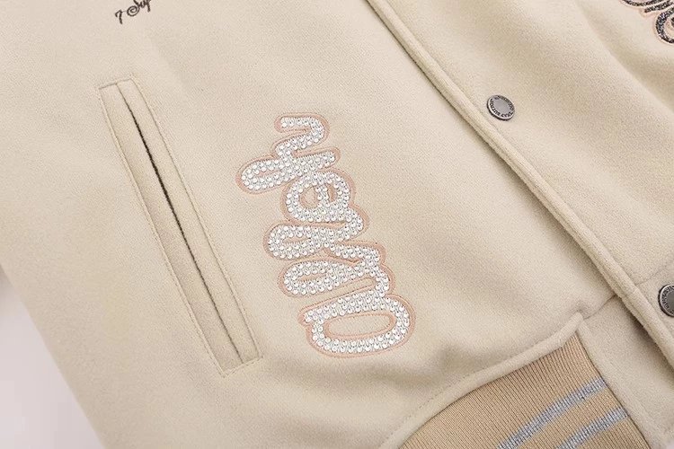 Design YOUWU AC Milan Collaboration Varsity Jacket Beige Multicolor Outerwear - 7