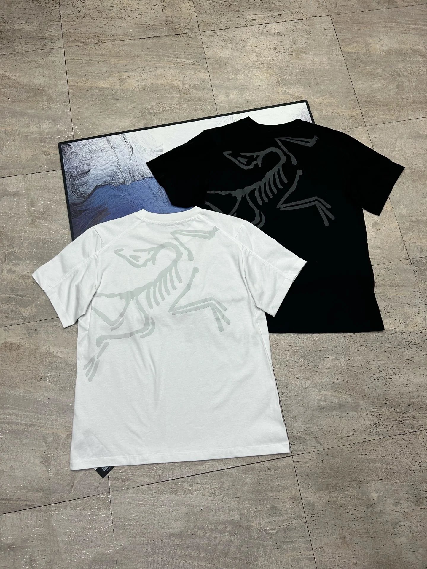 5580 A * C'TE * YX/First Bird Counter Same Two tone Back Kill Summer New Invincible Single Item Two tone Classic Back Big Logo New Round Neck Comfortable Pure Cotton Comfortable Versatile Short Sleeve T-shirt Base Shirt