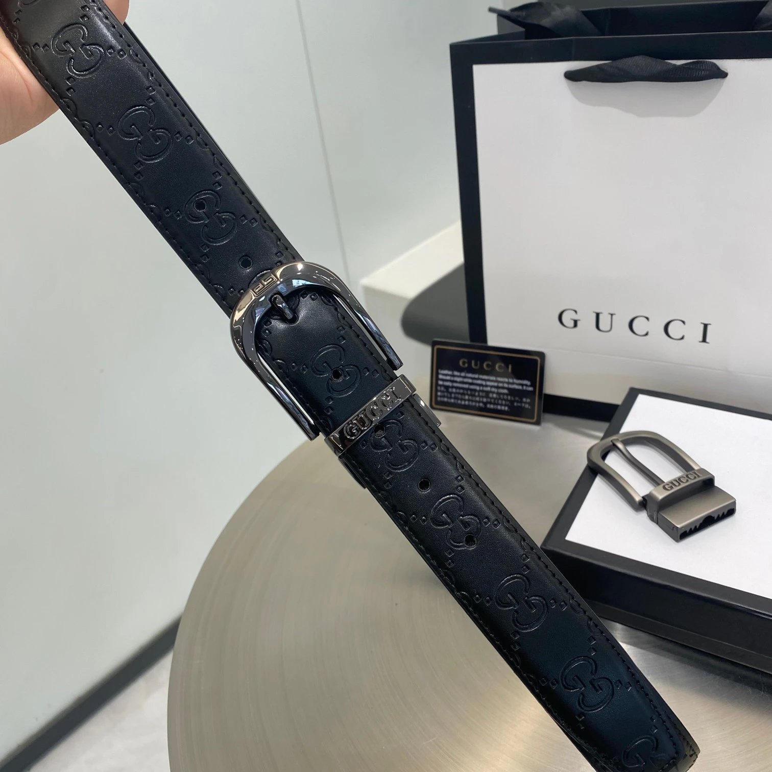 6600 Large G grain belt body! Head layer cowhide! Clear and beautiful, soft leather, comfortable feel, high grade. High-definition real photo, detail texture, width:3cm, full set of packaging with invoice ‼️
