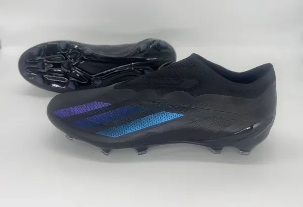 Adidas X Ghosted.1 FG Black Purple Blue Football Cleats Sneakers - 1