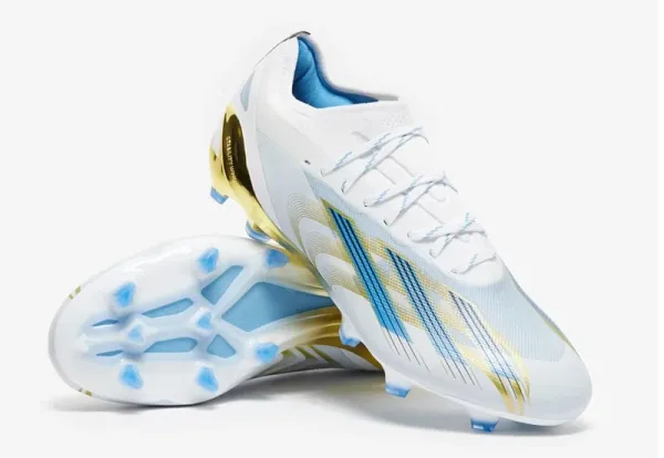 Adidas X Ghosted.1 White Blue Gold Football Cleats Running Shoes - 1