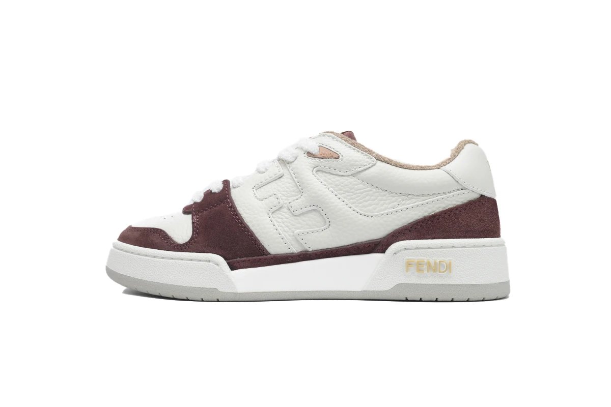 Fendi Fendace Runner Burgundy and White Sneakers