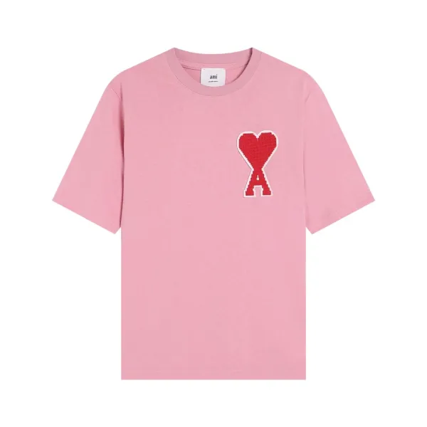 Ami Paris Small Heart Embroidered T-Shirt Charcoal Gray T-Shirt - 14