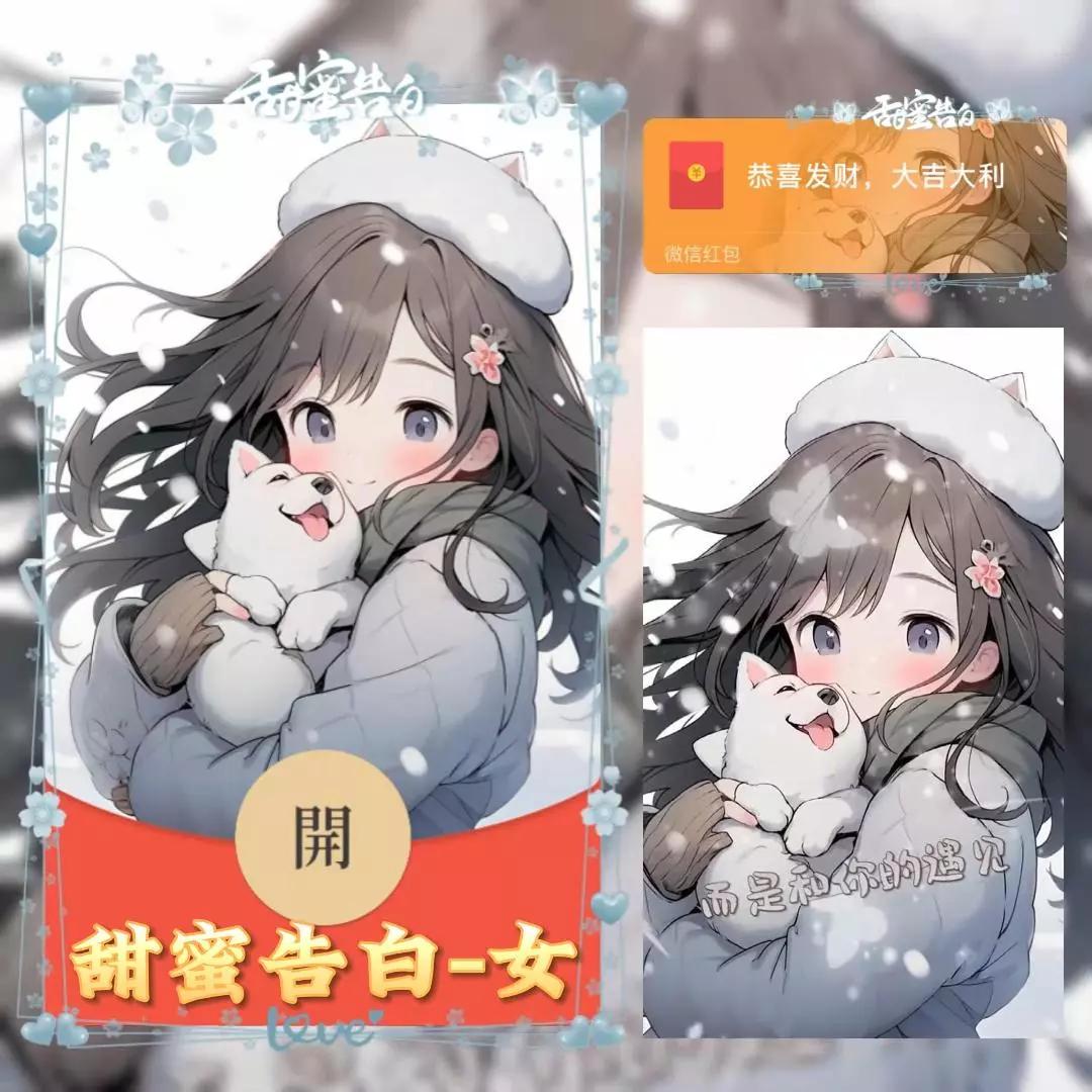 【红包封面】甜蜜告白女
