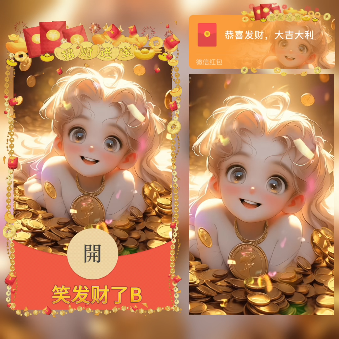 【红包封面】😘公主笑发财了B 美少女/新版动态/ᥫᩣ