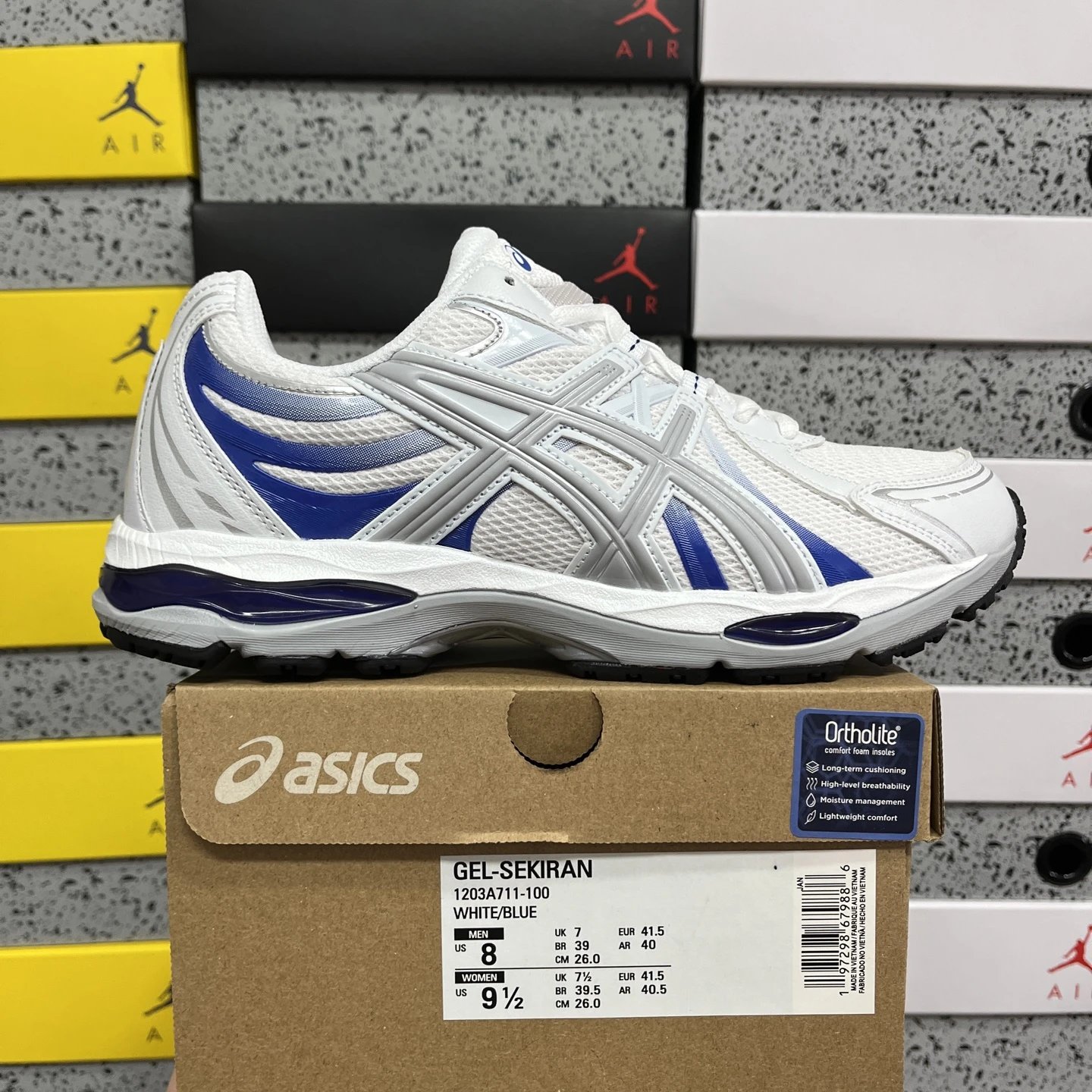 Asics Gel-Sekiran White/Blue Running Shoes - 1