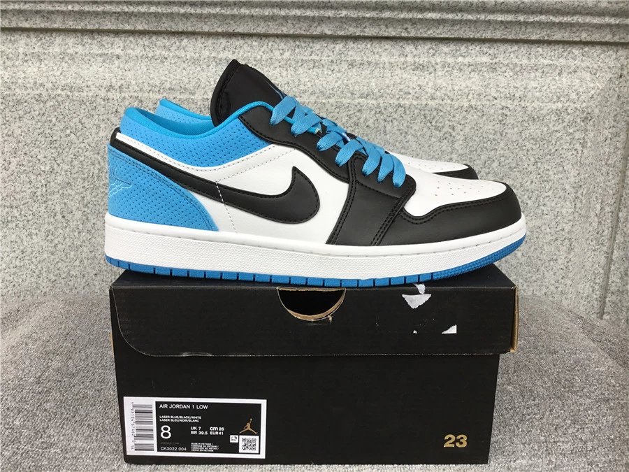 Air Jordan 1 Low University Blue White Sneakers - 19