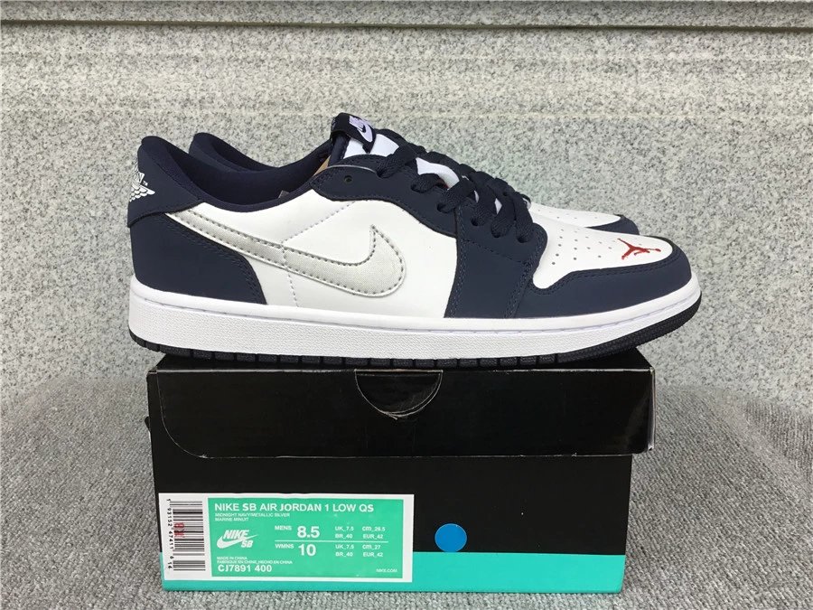 Air Jordan 1 Low University Blue White Sneakers - 10