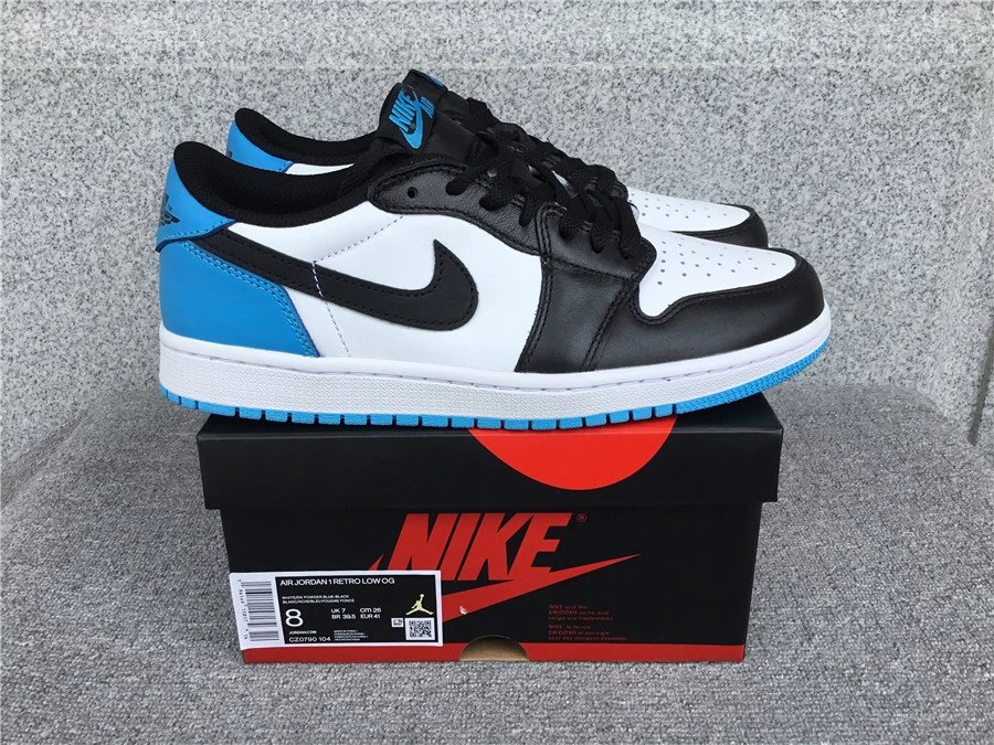Air Jordan 1 Low University Blue White Sneakers - 4