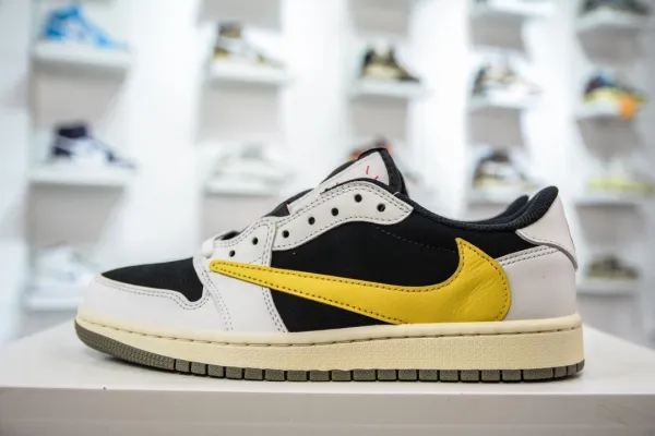 Travis Scott x Nike Air Jordan 1 Low OG Yellow Toe Sneakers - 1