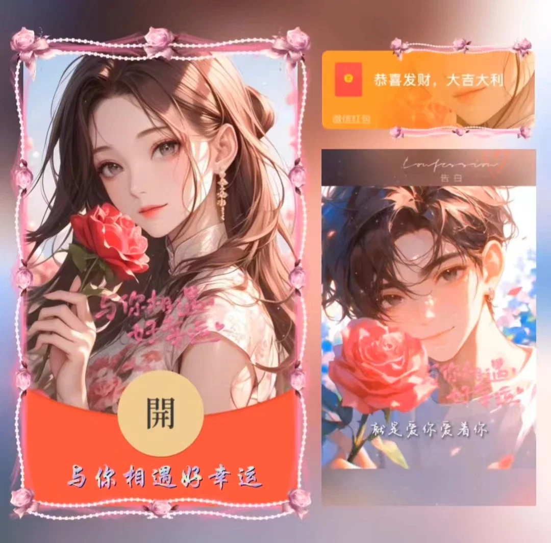 【卡密兑换】微信红包封面『与你相遇好幸运女款』官方卡密丨端内兑换丨24小时自助提卡！