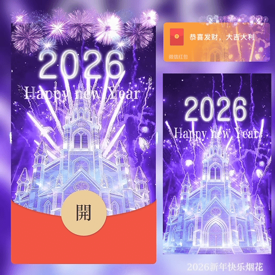 2026新年快乐烟花 /bz红包封面皮肤