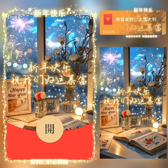 新年快乐 祝我们好运暴富 /bz红包封面皮肤